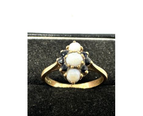 9ct Gold Opal &amp; Sapphire Dress Ring (2.4g)