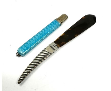 Antique silver enamel pencil etc 