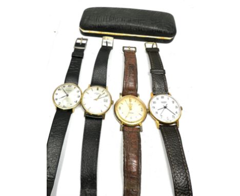4 vintage gents wristwatches the watches are ticking inc timex rotary etc