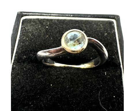 18ct Gold Set Topaz &amp; Sterling Silver Ring (3.6g)