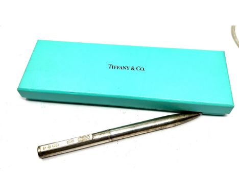Vintage Boxed silver Tiffany ball point pen 