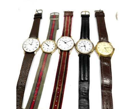 5 vintage gents wristwatches the watches are ticking inc avia sekonda etc
