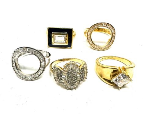 Five Statement Silver Dress Rings (31g)