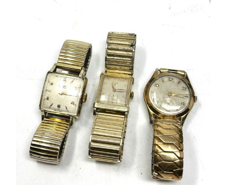 3 vintage gents wristwatches the watches are ticking inc elgin avia etc