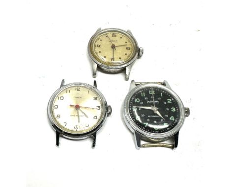 3 vintage gents wristwatches the watches are ticking