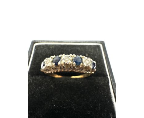 9ct Gold Sapphire &amp; Diamond Dress Ring (2.2g)