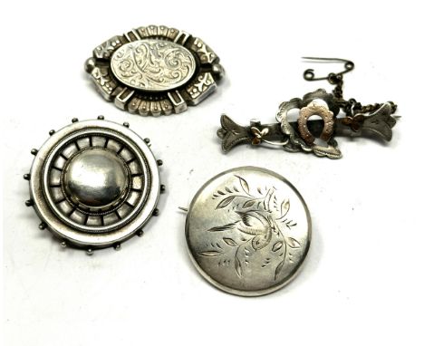 Four Victorian Silver Brooches (26g)
