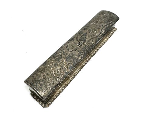 Antique silver trinket box wear to hallmarks and lid 