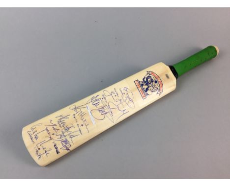 COMMEMORATIVE CRICKET BAT FOR THE ENGLAND V. AUSTRALIA 1933 TOUR, with player signatures, along with a match ticket