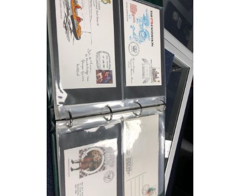 ROYAL MAIL FIRST DAY COVERS AND PRESENTATION PACKS, contained in albums, along with an album of world stamps including stamps
