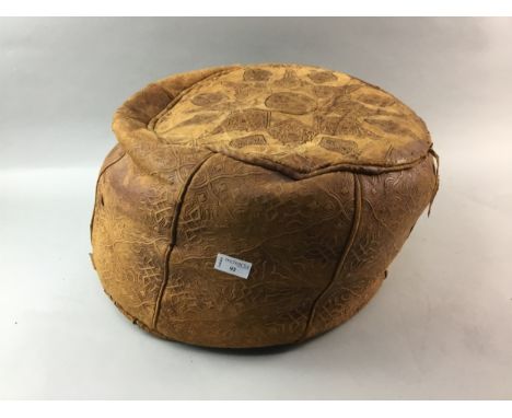 MOROCCAN LEATHER POUFFE
