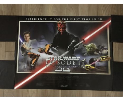 Two posters for "Star Wars Phantom Menace 3D" - George Lucas, 2010. One in landscape format, one in portrait, 69 x 102cm.