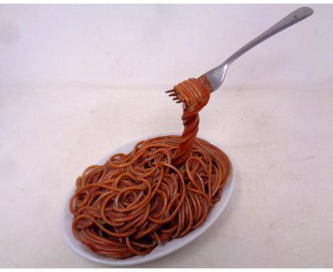 Geoffrey Rose for Frozen Moments : Spaghetti with fork, circa 1980, height 21cm. 