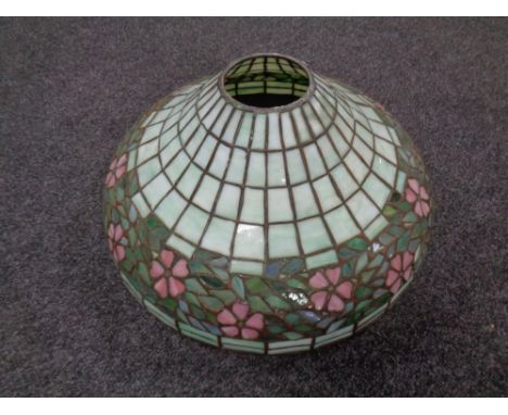 A Tiffany style leaded glass light shade
