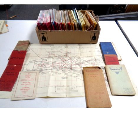 A box containing a large quantity of folded maps to include Ordnance survey, Bartholomew etc together with transport and time