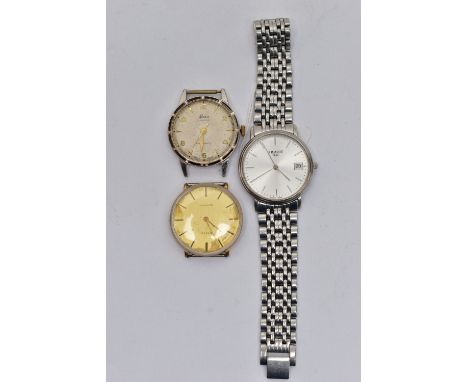 A 'TISSOT' WRIST WATCH, a quartz movement, round dial signed 'Tissot' baton markers, date at the three o'clock position, stai