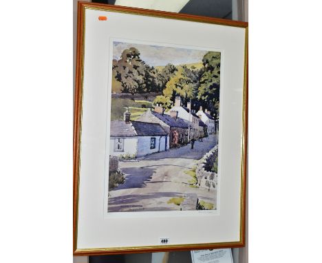 A QUANTITY OF PAINTINGS AND PRINTS ETC,  to include a canal landscape with moored boats signed P. Val, oil on canvas, approxi