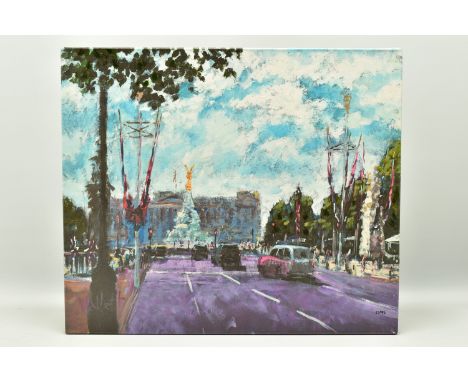 TIMMY MALLETT (BRITISH CONTEMPORARY) 'CELEBRATING ON THE MALL', a signed limited edition box canvas print depicting a London 