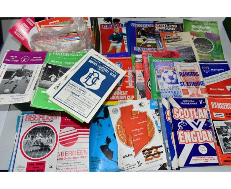 FOOTBALL PROGRAMMES, One Box containing a collection of SCOTTISH Football Programmes featuring League, Scottish Cup, European