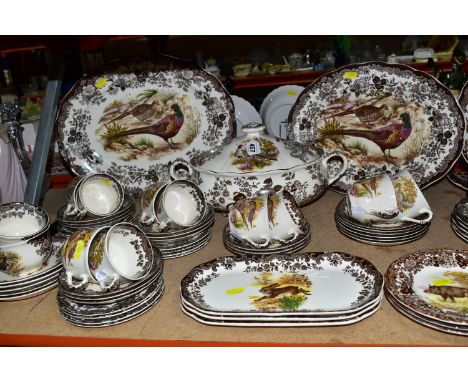 A LARGE QUANTITY OF PALISSY 'GAME SERIES' DINNERWARES, comprising three sandwich plates, three serving dishes, one covered so