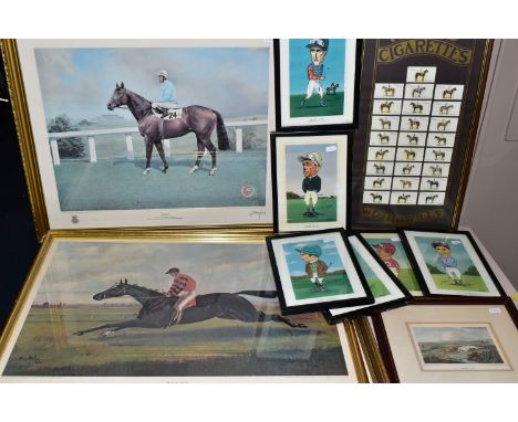 A SMALL QUANTITY OF HORSE RACING RELATED PRINTS ETC, comprising three limited edition prints published to commemorate the 200