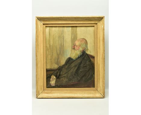 ATTRIBUTED TO JOHN CARSWELL (BRITISH 1931-?) ' A PORTRAIT', a seated portrait depicting an old bearded man, unsigned with Roy