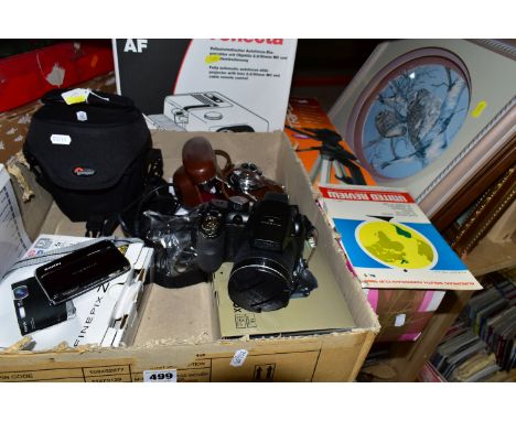 A TRAY CONTAINING DIGITAL CAMERAS including a Fujifilm S4400 in box, a Finepix Z70 in box ( small loss to bottom corner) a Ko