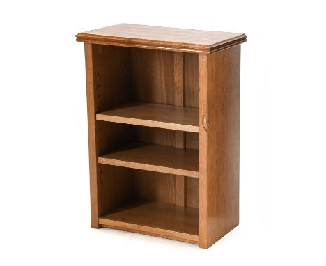 Workshop of Robert Mouseman Thompson (Kilburn): An English Oak Bedside Bookcase, with two adjustable shelves, with recessed c