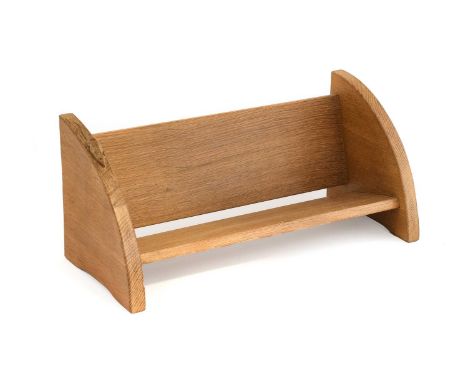 Workshop of Robert Mouseman Thompson (Kilburn): An English Oak Book Trough, with carved mouse trademark, 45cm wide