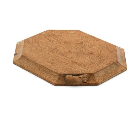 Workshop of Robert Mouseman Thompson (Kilburn): An English Oak Bread Board, of octagonal form, with carved mouse trademark, 3