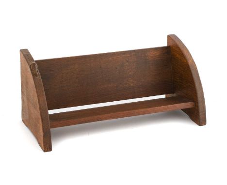Workshop of Robert Mouseman Thompson (Kilburn): An English Oak Book Trough, with carved mouse trademark, 45cm wideMinor nibbl