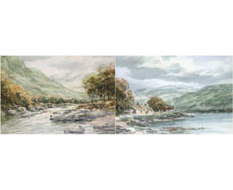 HAMILTON GLASS
'Glenshee' and 'In Glen Venue', a pair
Signed, watercolour, 26.5cm x 37cm.  (2)