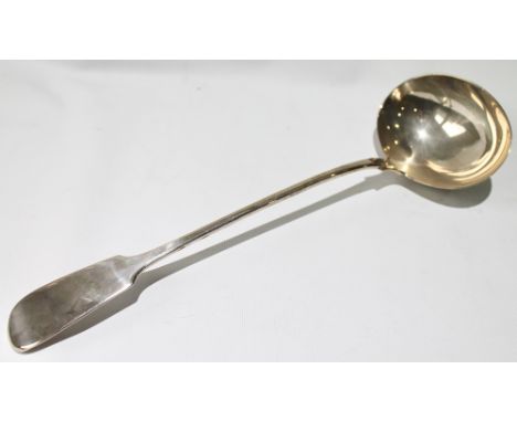 Silver soup ladle of fiddle pattern, by Wm Eley, 1841, 8oz.