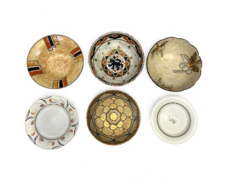 Crown Ducal, assorted bowls and plates, comprising a stitch pattern dish, a 5482 pattern bowl decorated with fruiting branche