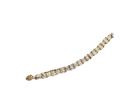 375 yellow gold gate bracelet, 4.2g.