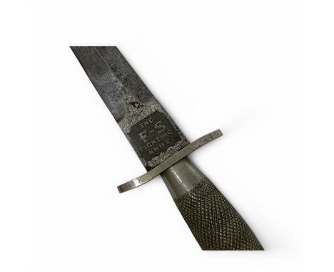 A WWII Fairbairn-Sykes first pattern fighting knife, etched to the ricasso with Wilkinson Sword Co Ltd to one side and The F-