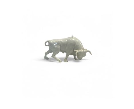 Rosenthal Germany Gloss White Bull Figure Signed G Thiersch  Length: 22cm
