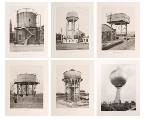 Bernd und Hilla Becher (1931 Siegen - 2007 Rostock/1934 Potsdam - 2015 Düsseldorf) (F)Sechs Wassertürme, 6-tlg., je Offsetlit