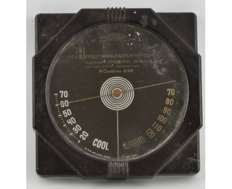 An American Art Deco Bakelite thermometer by Herold Manufacturing Co.