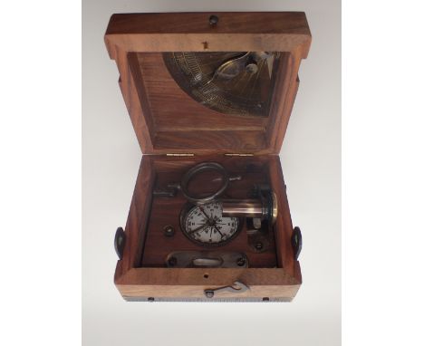 Brass Marine Master boxed compass marked for Cooke London