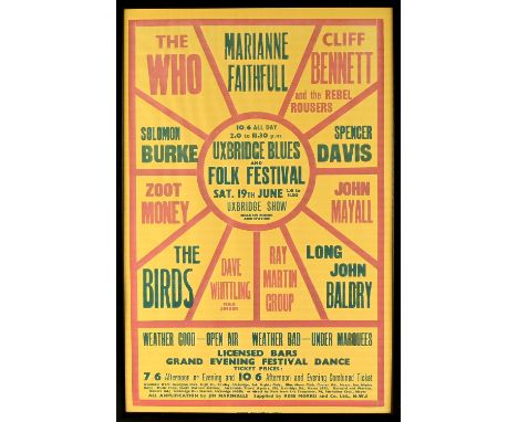 Uxbridge Blues & Folk Festival 1965 - several items relating to this one day festival which took place on Saturday 19th June 