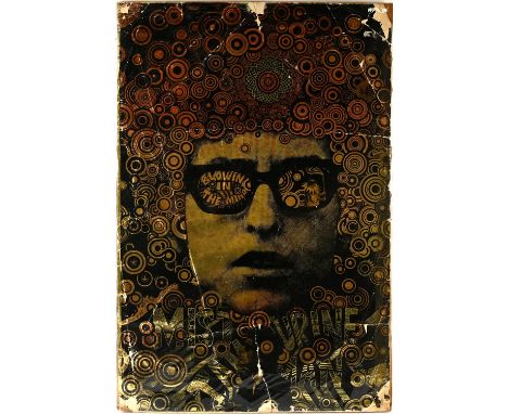 Bob Dylan - Martin Sharp (b.1942) Blowin In The Mind Mr Tamourine Man foiled poster. Original 1960s poster, flat in plastic w