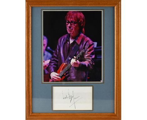 Rolling Stones Autograph - Signed photo of Bill Wyman, mounted, framed and glazed, 15.5 x 12.5" overall. Comes with COA. 