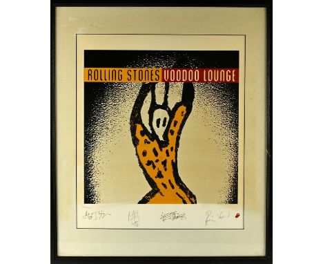 The Rolling Stones - Voodoo Lounge limited edition litho print 1994 plate signed by Jagger, Watts, Richards and Wood, COA att