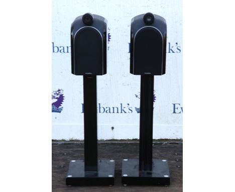 Bowers & Wilkins - pair of B&W PM1 'bookshelf' hi-hi speakers on branded standsCondition Report:  one tweeter is missing the 