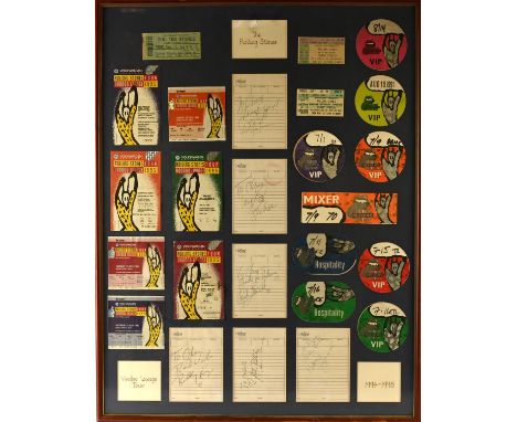 The Rolling Stones - Tickets, passes, signatures from The Voodoo Lounge Tour 1994/95, framed and glazed, 31.5 x 24 inches. Th