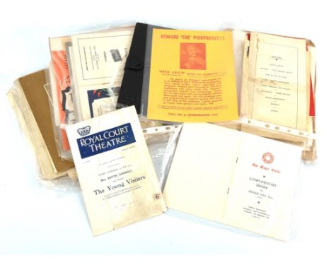 The Magic Circle - collection of ephemera, show programmes, dinner menus, tickets, a flyer for Ming Chow 'The Pickpocket', an