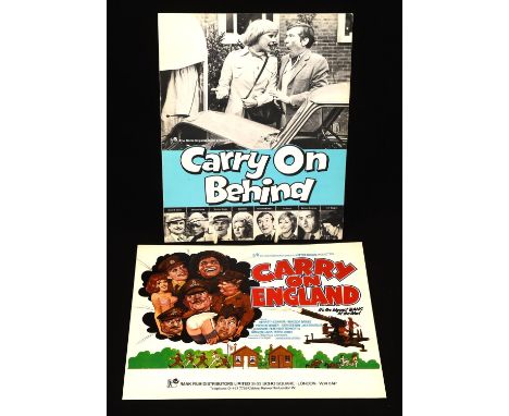 Carry On Behind (1975), and Carry On England (1976). A Press Synopsis leaflet for Carry On Behind and a Synopsis Sheet for Ca