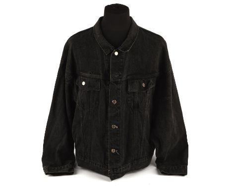 Rolling Stones - Denim jacket, black, size XL, label read Stones Withstand. 
