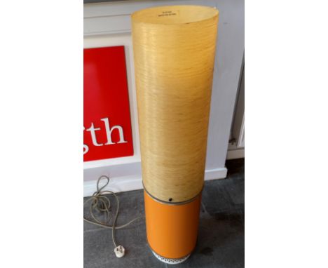 A MID-CENTURY BELLING 'APOLLO' FLOOR STANDING LIGHT/HEATER with a spun fibre glass cylindrical shade above orange body, 26.5 
